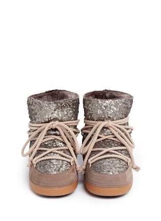 Front View - Click To Enlarge - INUIKII - Sequin sheepskin shearling boots