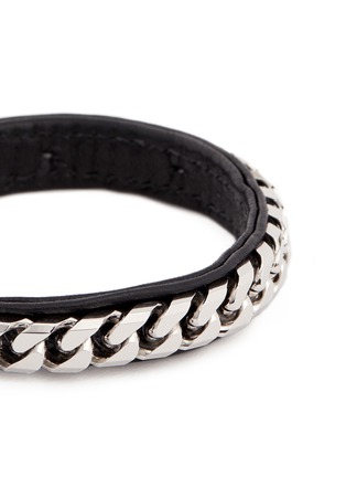 Detail View - Click To Enlarge - VITA FEDE - 'Monaco Single Wrap' silver chain leather bracelet