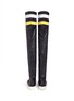Back View - Click To Enlarge - EUGÈNE RICONNEAUS - 'E-high' stripe leather thigh high sneaker boots