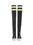 Front View - Click To Enlarge - EUGÈNE RICONNEAUS - 'E-high' stripe leather thigh high sneaker boots
