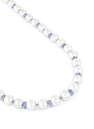 Detail View - Click To Enlarge - ROBERTO COIN - 'Cento' pearl sapphire 18k white gold necklace