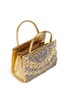 Detail View - Click To Enlarge - NANCY GONZALEZ - 'Small Wallis' flower appliqué metallic crocodile leather bag