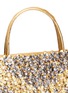 Detail View - Click To Enlarge - NANCY GONZALEZ - 'Small Wallis' flower appliqué metallic crocodile leather bag