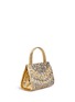 Figure View - Click To Enlarge - NANCY GONZALEZ - 'Small Wallis' flower appliqué metallic crocodile leather bag
