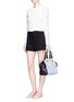 Figure View - Click To Enlarge - SEE BY CHLOÉ - 'Paige' denim leather crossbody satchel