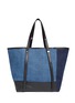 Back View - Click To Enlarge - SEE BY CHLOÉ - 'Andy' leather trim cotton denim patchwork tote
