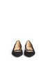Front View - Click To Enlarge - FABIO RUSCONI - Mesh cutout suede skimmer flats