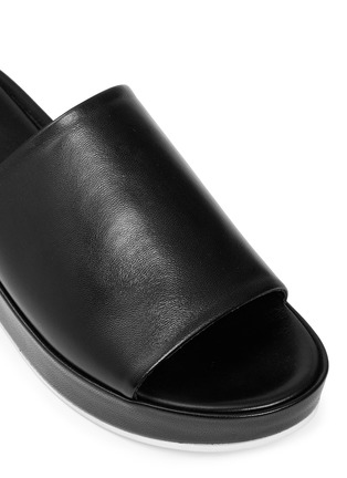 Detail View - Click To Enlarge - FABIO RUSCONI - Leather platform slide sandals