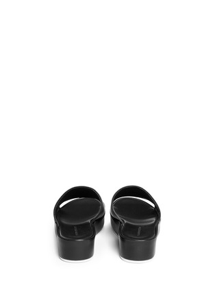 Back View - Click To Enlarge - FABIO RUSCONI - Leather platform slide sandals