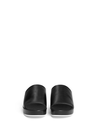 Front View - Click To Enlarge - FABIO RUSCONI - Leather platform slide sandals