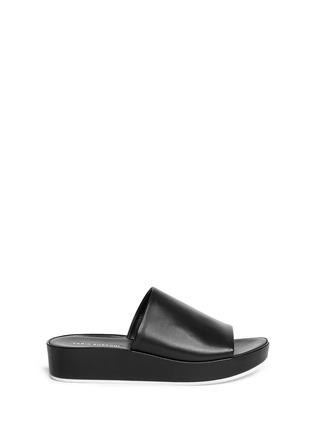 Main View - Click To Enlarge - FABIO RUSCONI - Leather platform slide sandals