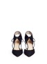 Front View - Click To Enlarge - FABIO RUSCONI - 'Orchidea' cutout vamp lace-up suede pumps