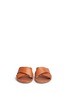 Front View - Click To Enlarge - MANSUR GAVRIEL - Cross vamp leather flat sandals