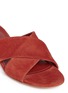 Detail View - Click To Enlarge - MANSUR GAVRIEL - Cross vamp suede flat sandals