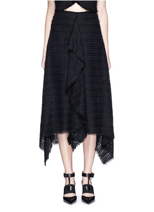 Main View - Click To Enlarge - PROENZA SCHOULER - Frayed tweed ruffle handkerchief skirt