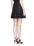 Back View - Click To Enlarge - PROENZA SCHOULER - Crepe trim frayed tweed A-line skirt