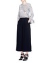 Figure View - Click To Enlarge - PROENZA SCHOULER - Piped seam satin back crepe culottes