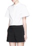 Front View - Click To Enlarge - PROENZA SCHOULER - Wide sleeve cotton poplin cropped shirt