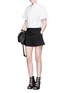 Figure View - Click To Enlarge - PROENZA SCHOULER - Wide sleeve cotton poplin cropped shirt