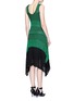 Back View - Click To Enlarge - PROENZA SCHOULER - Variegated stripe knit midi dress