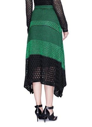 Back View - Click To Enlarge - PROENZA SCHOULER - Variegated stripe knit midi skirt