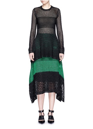 Figure View - Click To Enlarge - PROENZA SCHOULER - Variegated stripe knit midi skirt