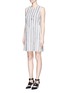 Figure View - Click To Enlarge - PROENZA SCHOULER - Needle punch chiffon stripe shift dress
