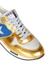 Detail View - Click To Enlarge - GOLDEN GOOSE - 'Running' nylon trim metallic leather sneakers