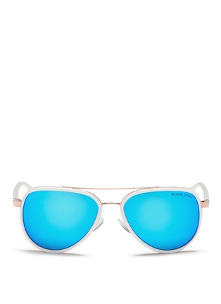 Main View - Click To Enlarge - MICHAEL KORS - 'Playa Norte' metal rim mirror aviator sunglasses