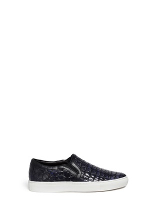Main View - Click To Enlarge - ASH - 'Lennon' croc embossed leather skate slip-ons