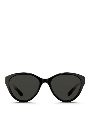 Main View - Click To Enlarge - LINDA FARROW - Stainless steel hinge acetate cat eye sunglasses