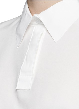 Detail View - Click To Enlarge - MS MIN - Bow tie hem silk blouse
