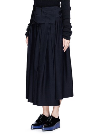 Front View - Click To Enlarge - MS MIN - Drape flap wool-cotton skirt