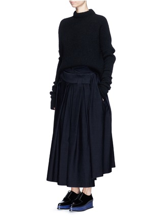 Figure View - Click To Enlarge - MS MIN - Drape flap wool-cotton skirt