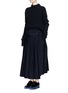 Figure View - Click To Enlarge - MS MIN - Drape flap wool-cotton skirt