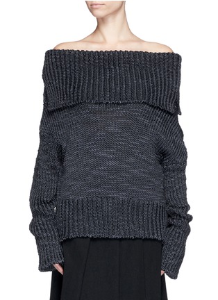 Main View - Click To Enlarge - MS MIN - Off shoulder wool blend sweater
