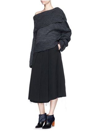 Figure View - Click To Enlarge - MS MIN - Off shoulder wool blend sweater