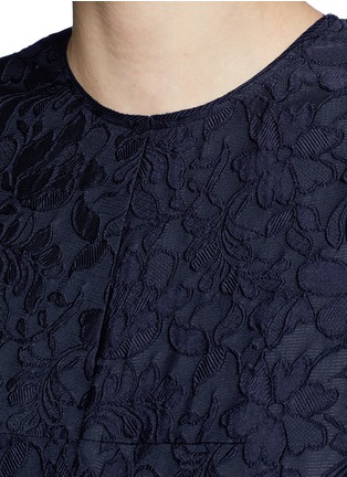 Detail View - Click To Enlarge - MS MIN - Floral brocade bodice pleat midi dress