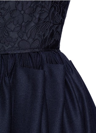 Detail View - Click To Enlarge - MS MIN - Floral brocade bodice pleat midi dress