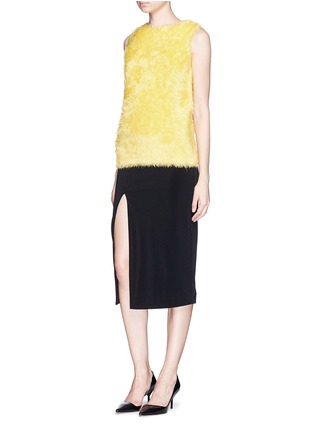 Figure View - Click To Enlarge - MS MIN - Faux fur knit sleeveless top