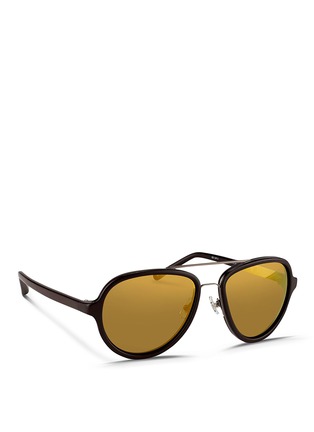Figure View - Click To Enlarge - 3.1 PHILLIP LIM - Layered acetate mirror aviator sunglasses