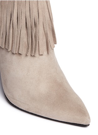 Detail View - Click To Enlarge - STUART WEITZMAN - 'Fringe Times' suede ankle boots