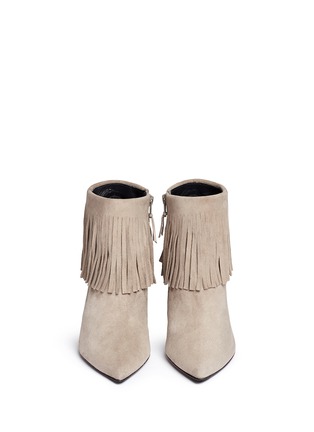 Figure View - Click To Enlarge - STUART WEITZMAN - 'Fringe Times' suede ankle boots