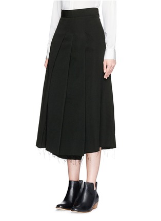 Front View - Click To Enlarge - SONG FOR THE MUTE - Pleat front wool skirt