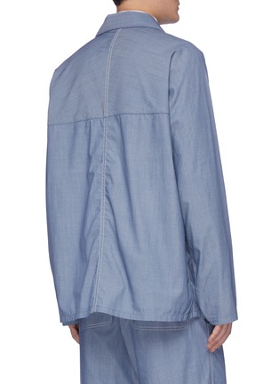 Back View - Click To Enlarge - NANAMICA - 'Coverall' contrast topstitching patch pocket chambray shirt jacket