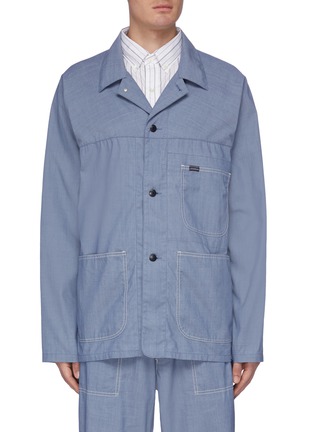 Main View - Click To Enlarge - NANAMICA - 'Coverall' contrast topstitching patch pocket chambray shirt jacket