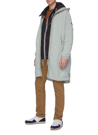 Figure View - Click To Enlarge - NANAMICA - 'Cruiser' hooded contrast topstitching jacket