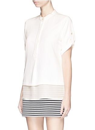Front View - Click To Enlarge - VINCE - Silk hem twill blouse