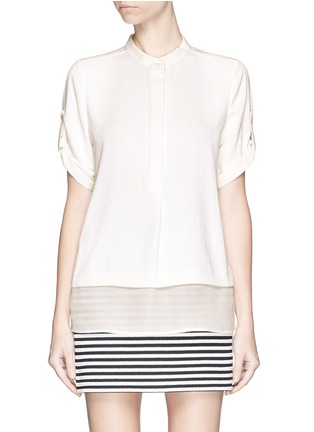 Main View - Click To Enlarge - VINCE - Silk hem twill blouse