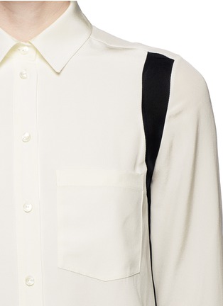 Detail View - Click To Enlarge - VINCE - Contrast hem silk shirt dress